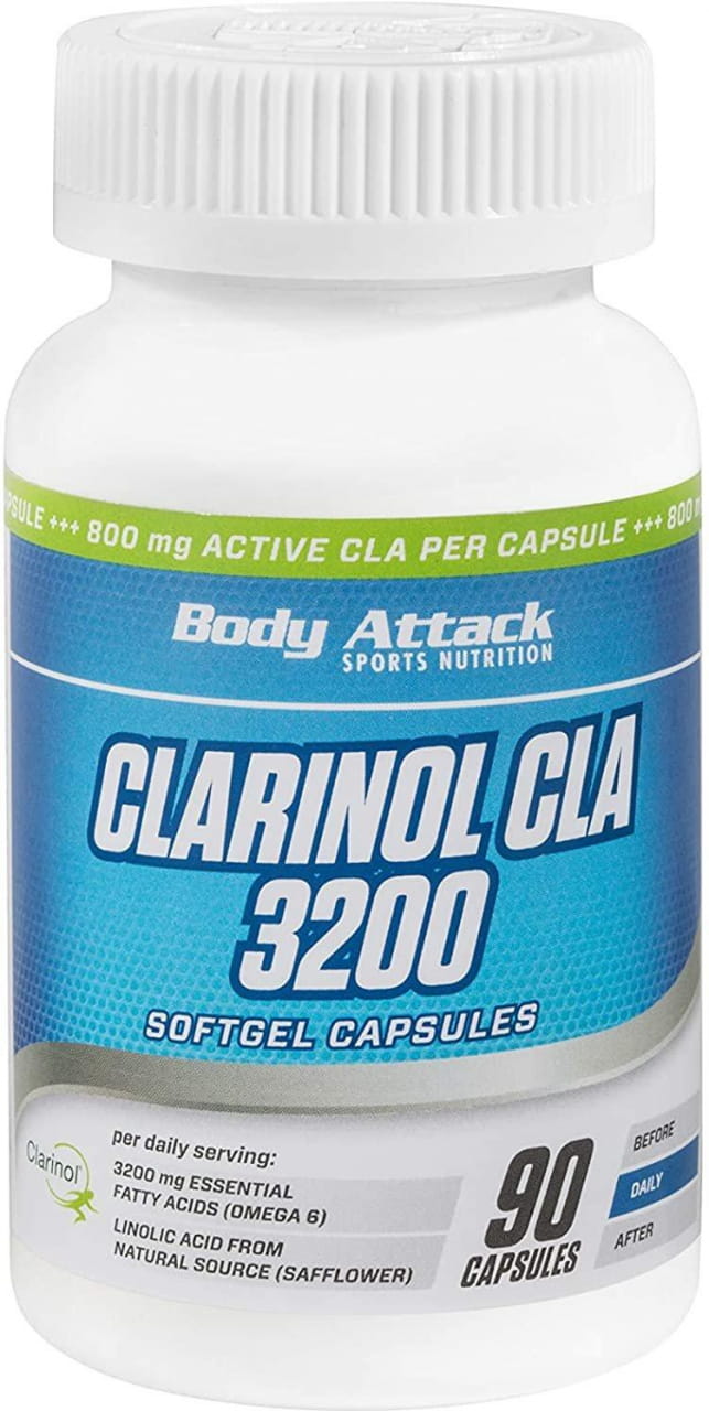 Sportovní doplněk stravy  Body Attack Clarinol CLA 3200mg, 90 kapslí, konjugovaná kyselina linoleová